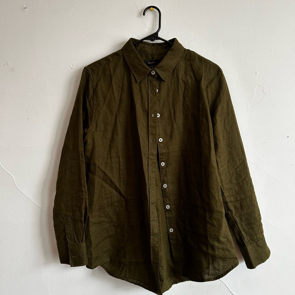Quince Olive Button Down Shirt